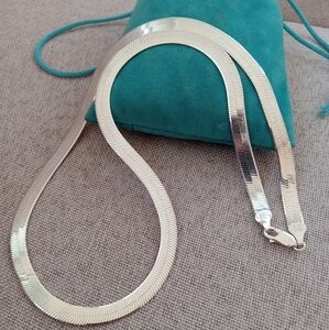 GORGEOUS Sterling Silver Reversible Men/Women Necklace 17" inches long